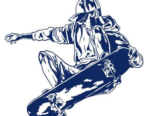 卡通男孩矢量手绘卡通人物矢量滑板男孩矢量