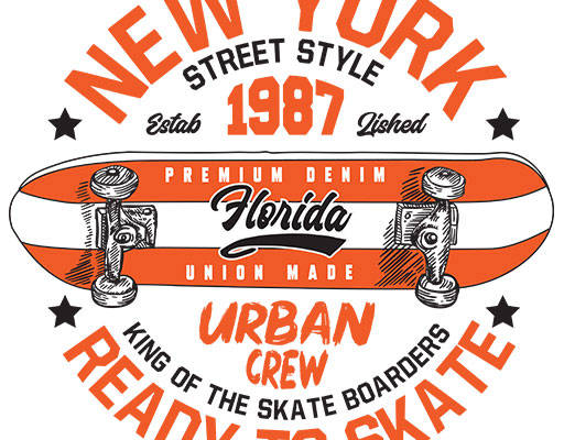 卡通滑板矢量手绘卡通滑板手写英文字母圆形英文字母