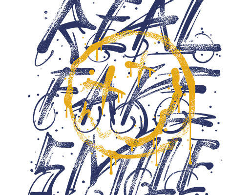 涂鸦英文字母矢量手写英文字母微笑表情矢量