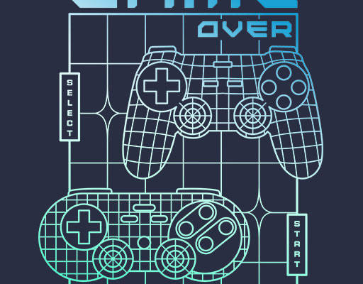 游戏手柄矢量彩色线条矢量英文字母矢量