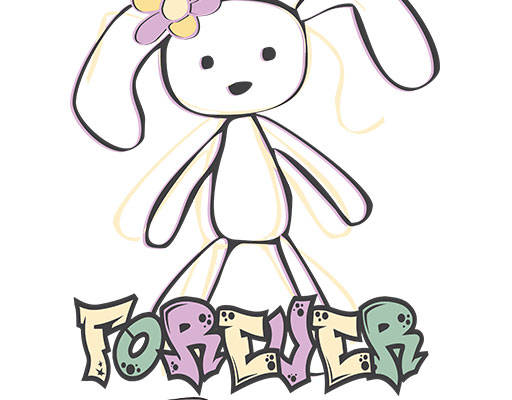 卡通兔子矢量手绘卡通动物涂鸦英文字母矢量