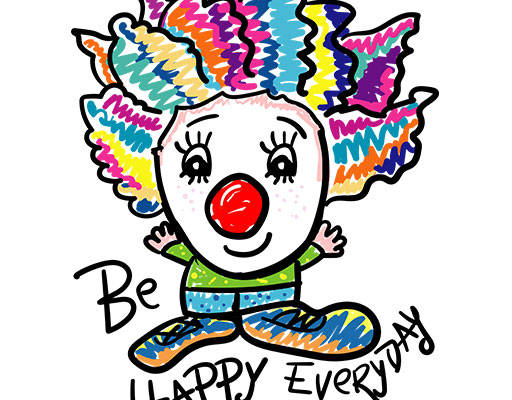 手绘卡通人物卡通小丑手绘小丑涂鸦人物