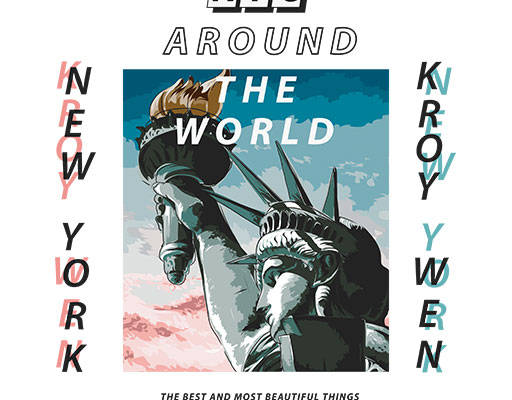 卡通雕塑矢量自由女神像图案英文字母图案照片图案