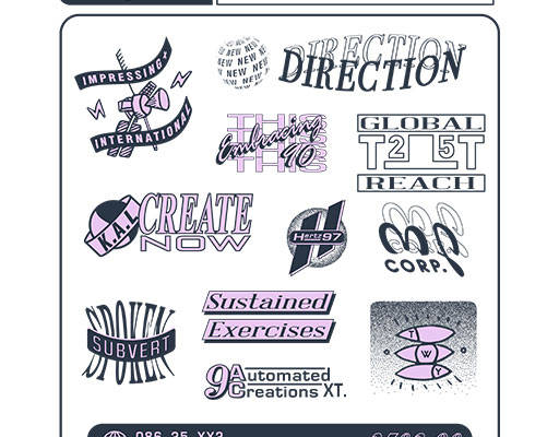 简约文字矢量数字字母矢量线条矢量