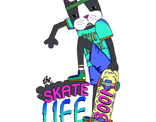 卡通小狗矢量滑板矢量英文字母矢量立体英文字母手绘狗