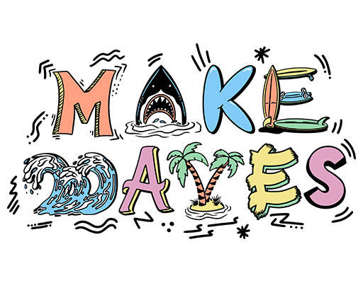 卡通鲨鱼矢量简约文字矢量数字字母椰子树手写英文卡通字母