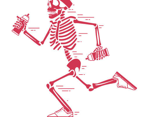 卡通骷髅头矢量手绘骷髅头滑板骷髅喷绘卡通图案