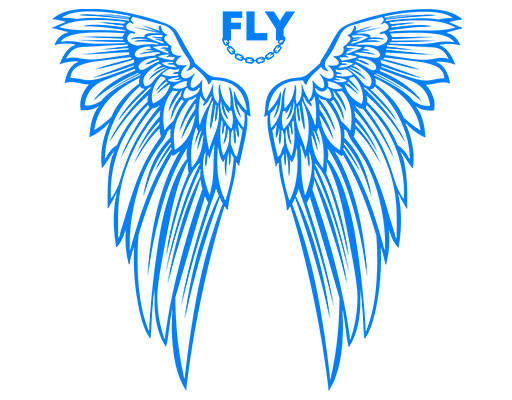 卡通翅膀图案英文字母图案老鹰翅膀