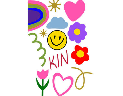 卡通鲜花图案英文字母图案微笑表情图案