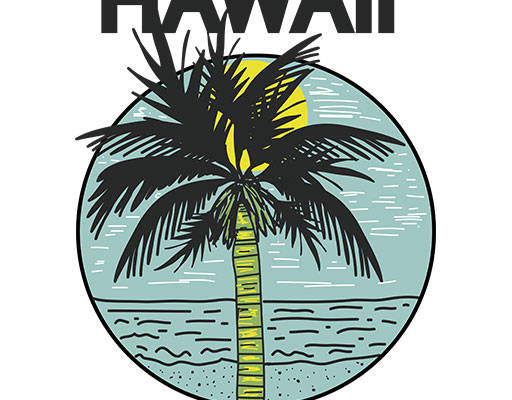 卡通椰子树矢量树木剪影矢量圆形