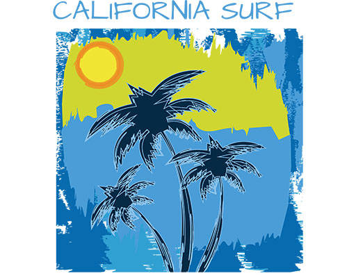 卡通椰子树矢量破碎矢量英文字母涂鸦图案