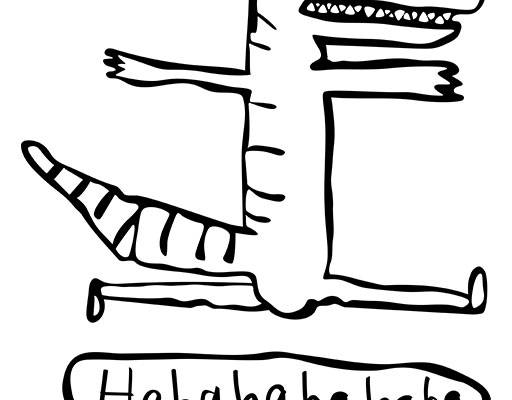 手绘卡通动物英文字母矢量手绘鳄鱼手写文字