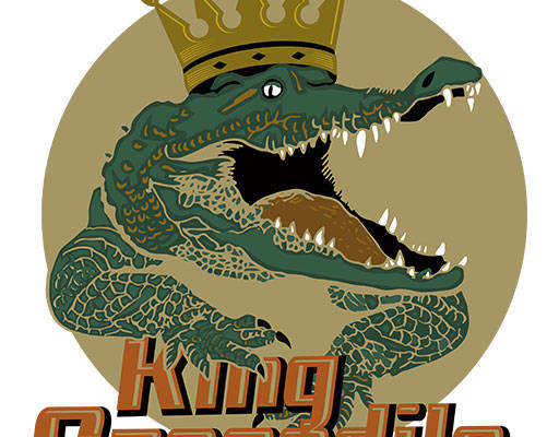 卡通鳄鱼矢量手绘卡通动物英文字母皇冠鳄鱼