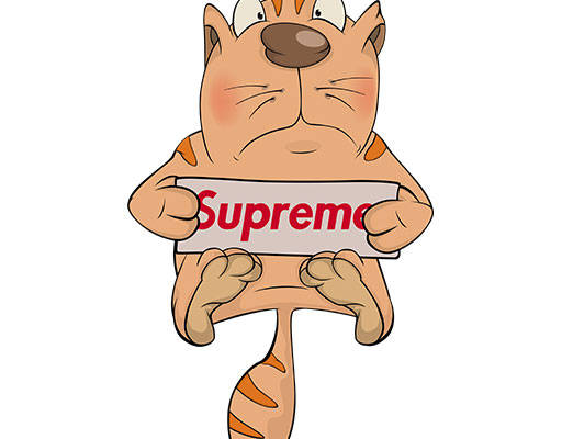 卡通小狗矢量手绘卡通动物supreme文字矢量