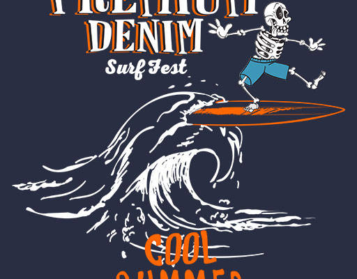 骷髅头矢量卡通海浪矢量手写英文字母矢量