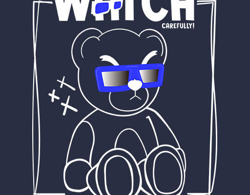 手绘卡通小熊矢量手写英文字母戴眼镜的小熊矢量戴眼镜的小熊