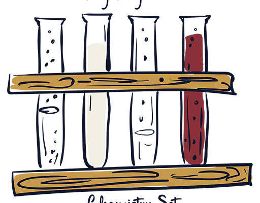 卡通试管矢量手绘实验物品矢量器皿图案