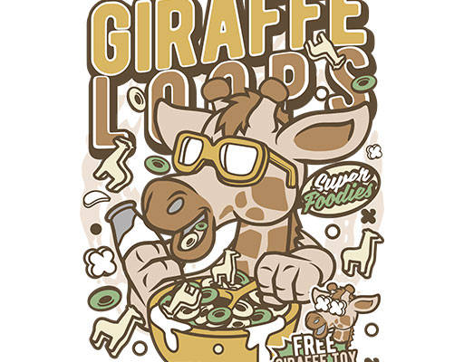 卡通长颈鹿矢量手绘卡通动物立体英文字母矢量