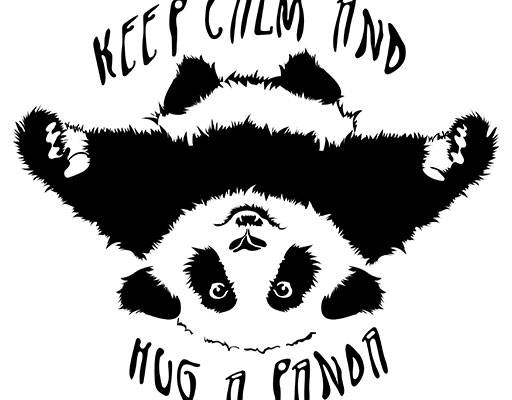 卡通熊猫矢量手绘卡通动物手写英文字母矢量手绘黑白熊猫