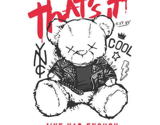 卡通小熊矢量手绘小熊手写英文字母矢量酷酷小熊矢量