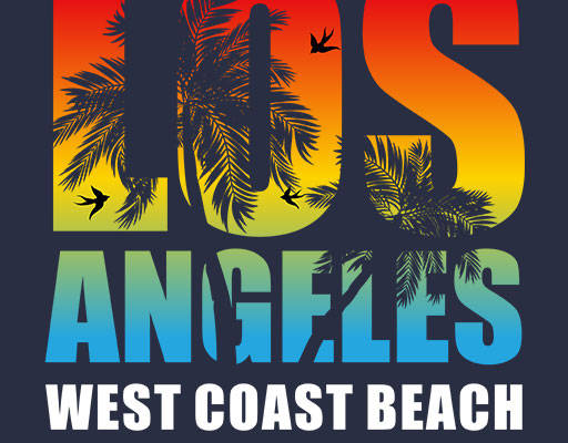 彩色英文字母矢量椰子树矢量简约文字矢量los文字矢量