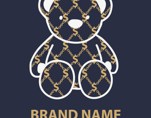 卡通小熊矢量小熊线条矢量英文字母矢量