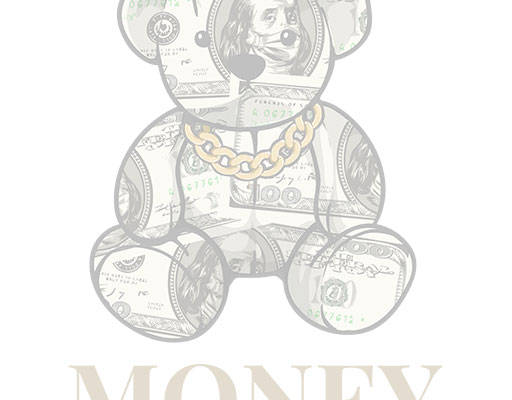 卡通小熊矢量美元小熊英文字母矢量手绘卡通小熊