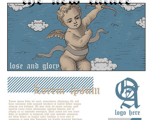 卡通男孩矢量手绘卡通人物天使卡通矢量英文字母矢量