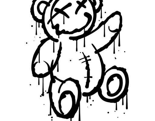 涂鸦卡通矢量手绘卡通小熊喷溅线条小熊矢量