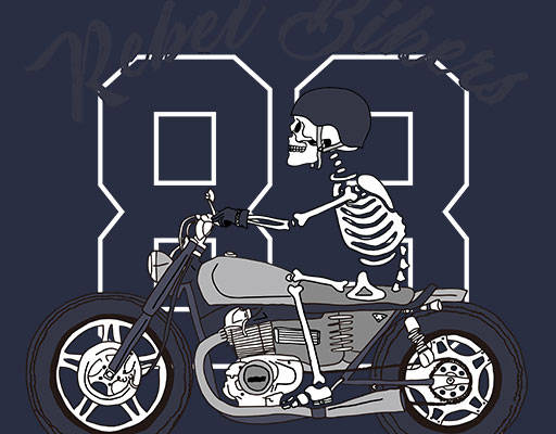 卡通摩托车矢量骷髅头矢量数字字母矢量