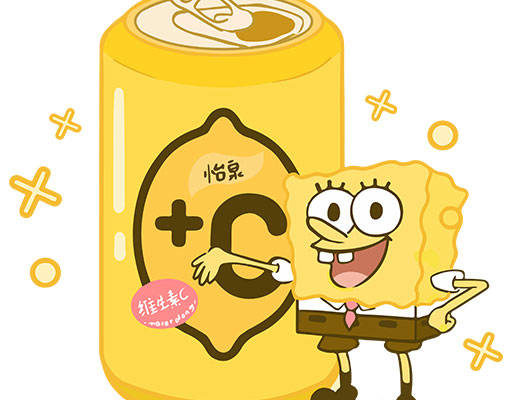 卡通海绵宝宝图案芬达饮料瓶子易拉罐图案