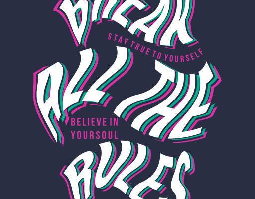 变形英文字母矢量剪影文字变形文字彩色英文字母