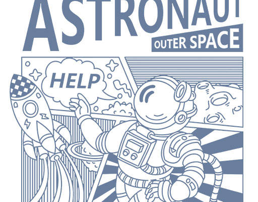 连环漫画图案卡通图案手绘卡通动物英文字母线条图案外星人飞船