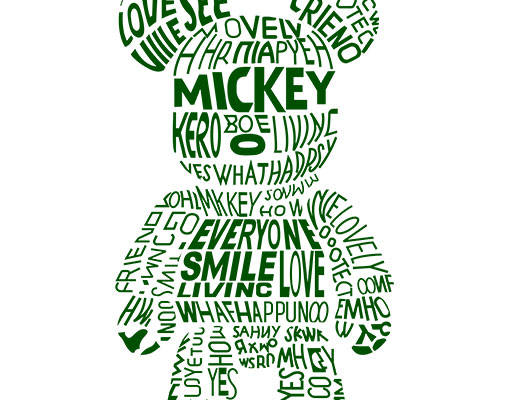 卡通小熊矢量文字小熊图案可爱卡通动物卡通文字米奇