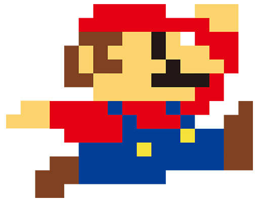 马赛克马里奥矢量卡通人物矢量