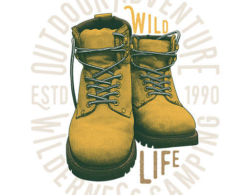 卡通鞋子雪地靴矢量手绘鞋子图案英文字母矢量