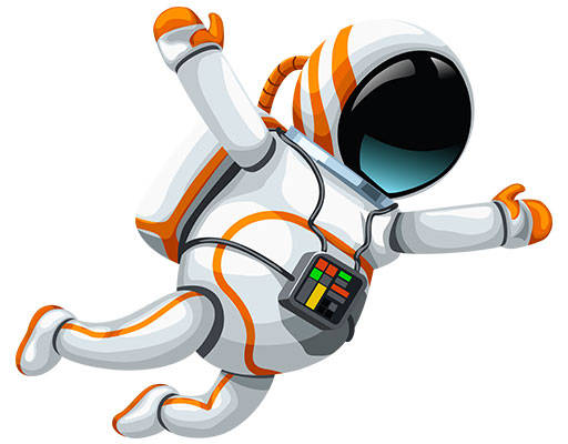 卡通宇航员矢量手绘卡通人物卡通宇航服