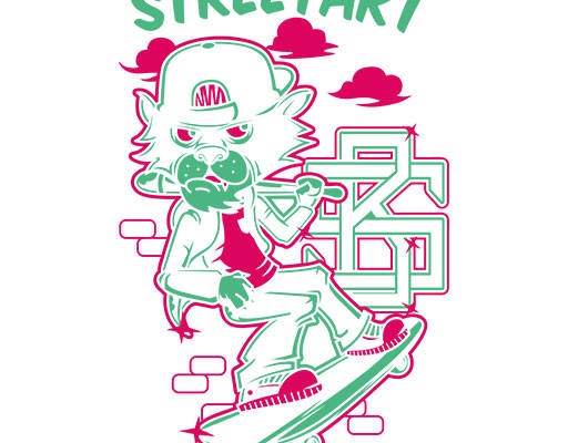 简约文字矢量卡通动物矢量滑板动物矢量滑板狮子