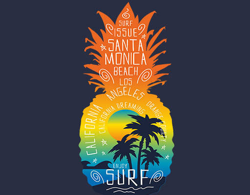 卡通菠萝矢量手写英文字母矢量风景矢量彩色菠萝图案水果