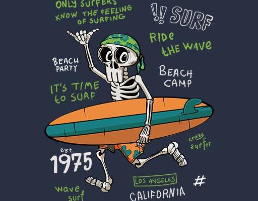 卡通骷髅头矢量英文字母矢量冲浪板矢量手写英文字母矢量