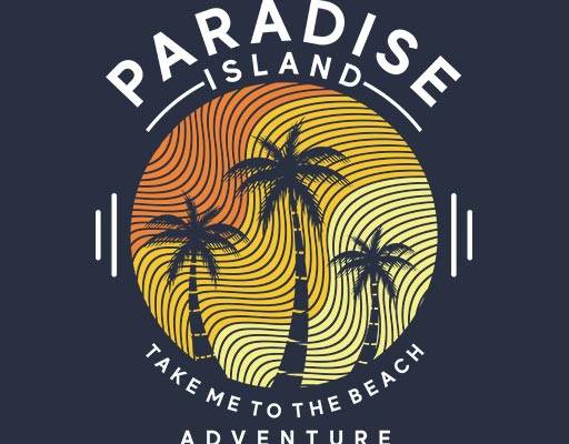 彩色线条矢量椰子树剪影矢量英文字母矢量