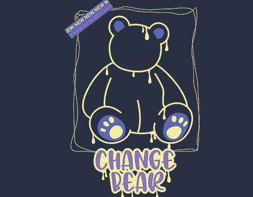 手绘小熊矢量小熊线条矢量英文字母矢量涂鸦小熊