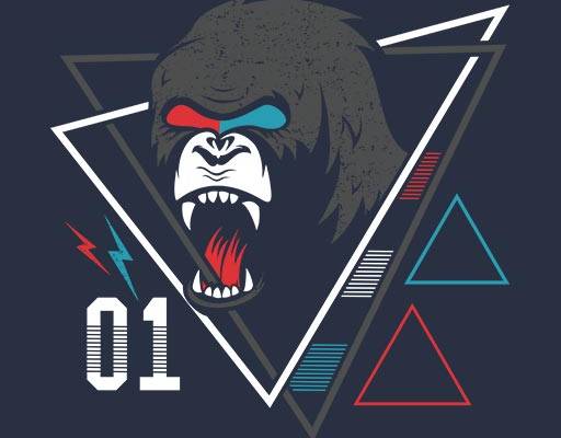 卡通猴子矢量手绘卡通动物大猩猩头像矢量