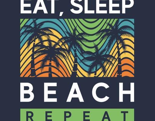 彩色椰子树矢量卡通英文字母矢量树木剪影矢量