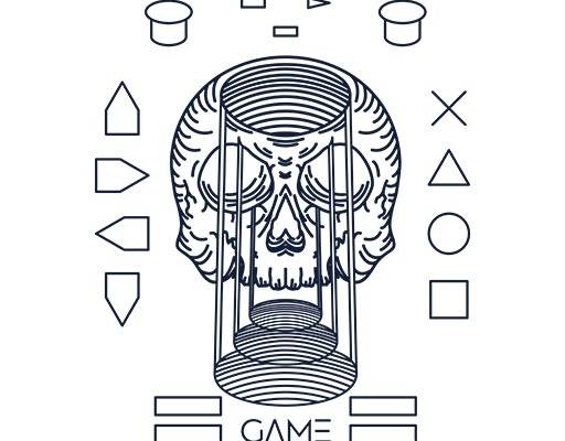 卡通骷髅矢量手绘骷髅头矢量几何图案矢量