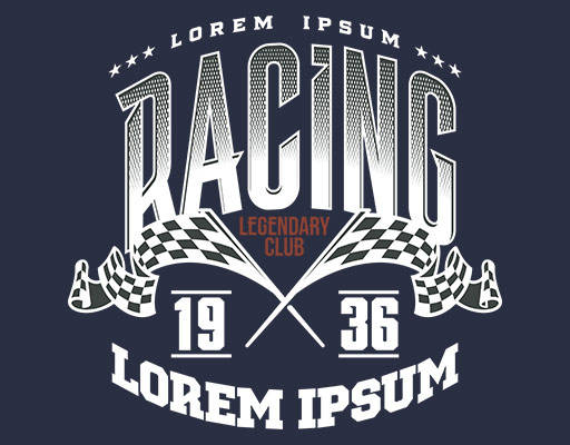 简约文字矢量赛车文字矢量旗帜矢量渐变英文字母