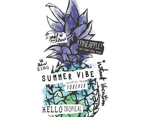 卡通水果矢量菠萝矢量简约文字手绘水果