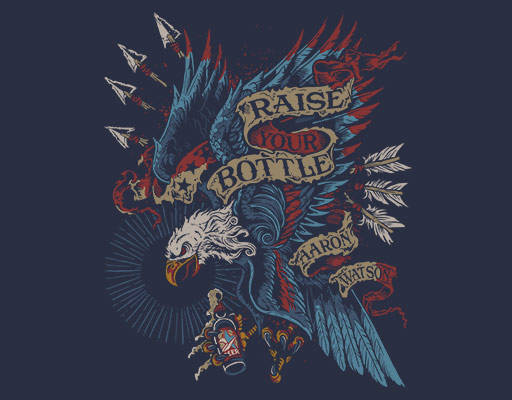 卡通老鹰图案手绘卡通动物彩色鸟英文字母