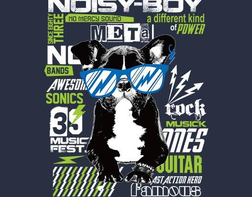 戴眼镜的小狗矢量卡通动物哈巴狗破碎英文字母矢量