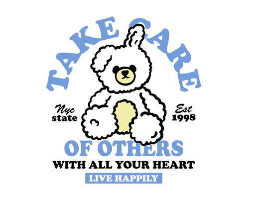 卡通小熊图案手绘小熊儿童印花素材涂鸦熊印花素材